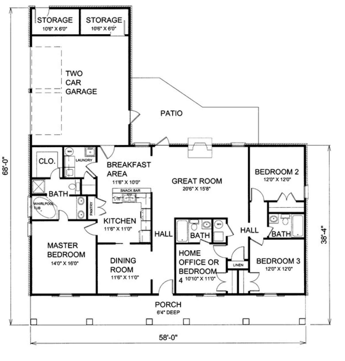 Floorplan 1 for House Plan #1776-00043
