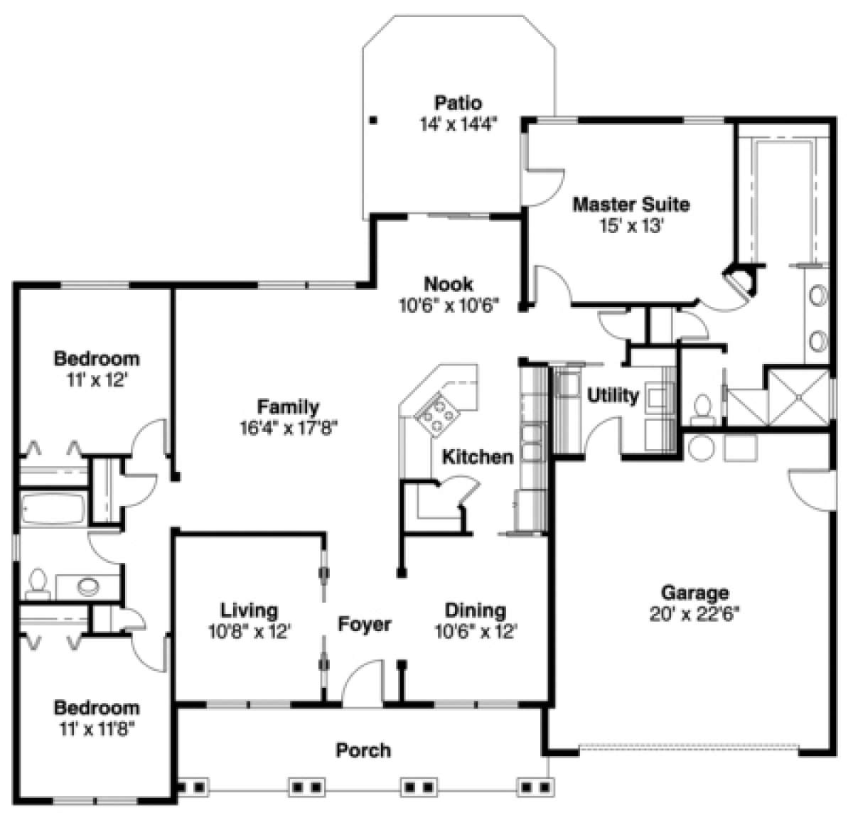Floorplan 1 for House Plan #035-00291