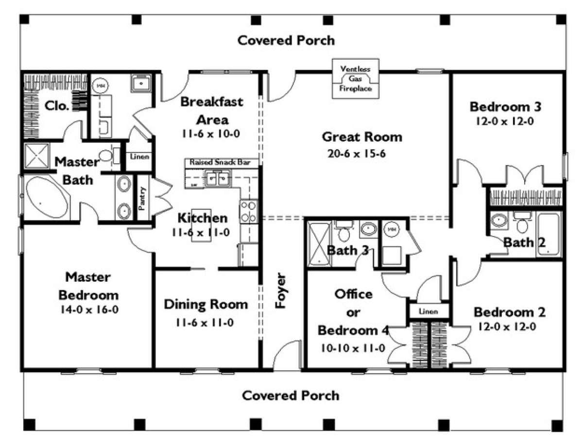 Floorplan 1 for House Plan #1776-00044