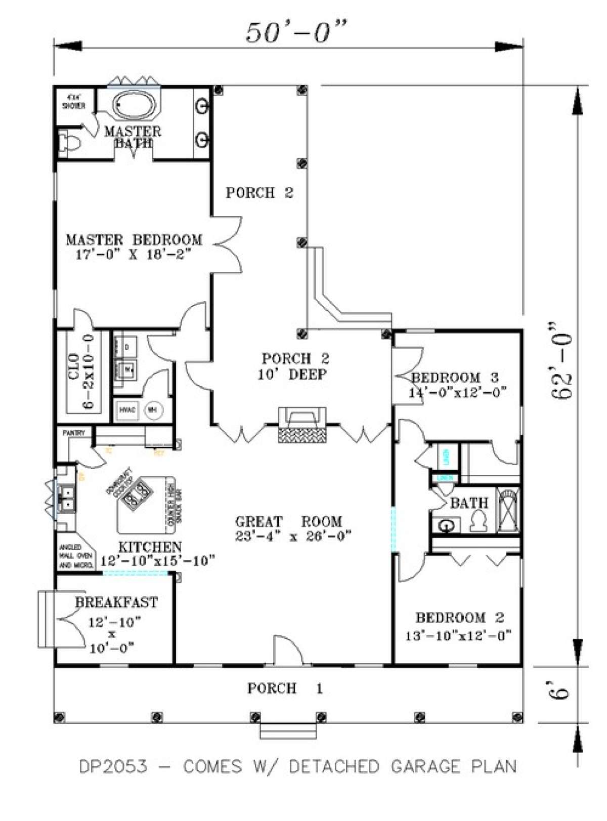 Floorplan 1 for House Plan #1776-00047