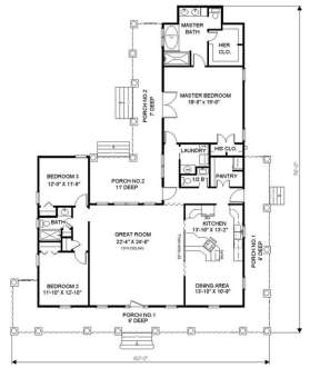 Floorplan 1 for House Plan #1776-00053