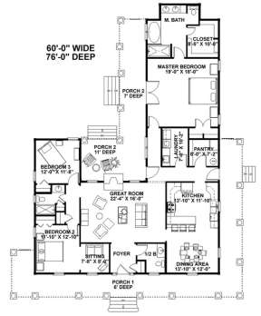 Floorplan 1 for House Plan #1776-00054