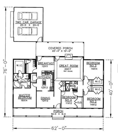Floorplan1 for House Plan #1776-00056