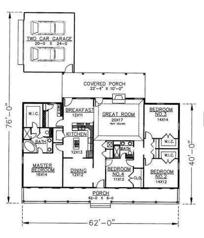 Floorplan 1 for House Plan #1776-00056