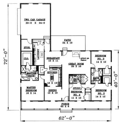 Floorplan1 for House Plan #1776-00057