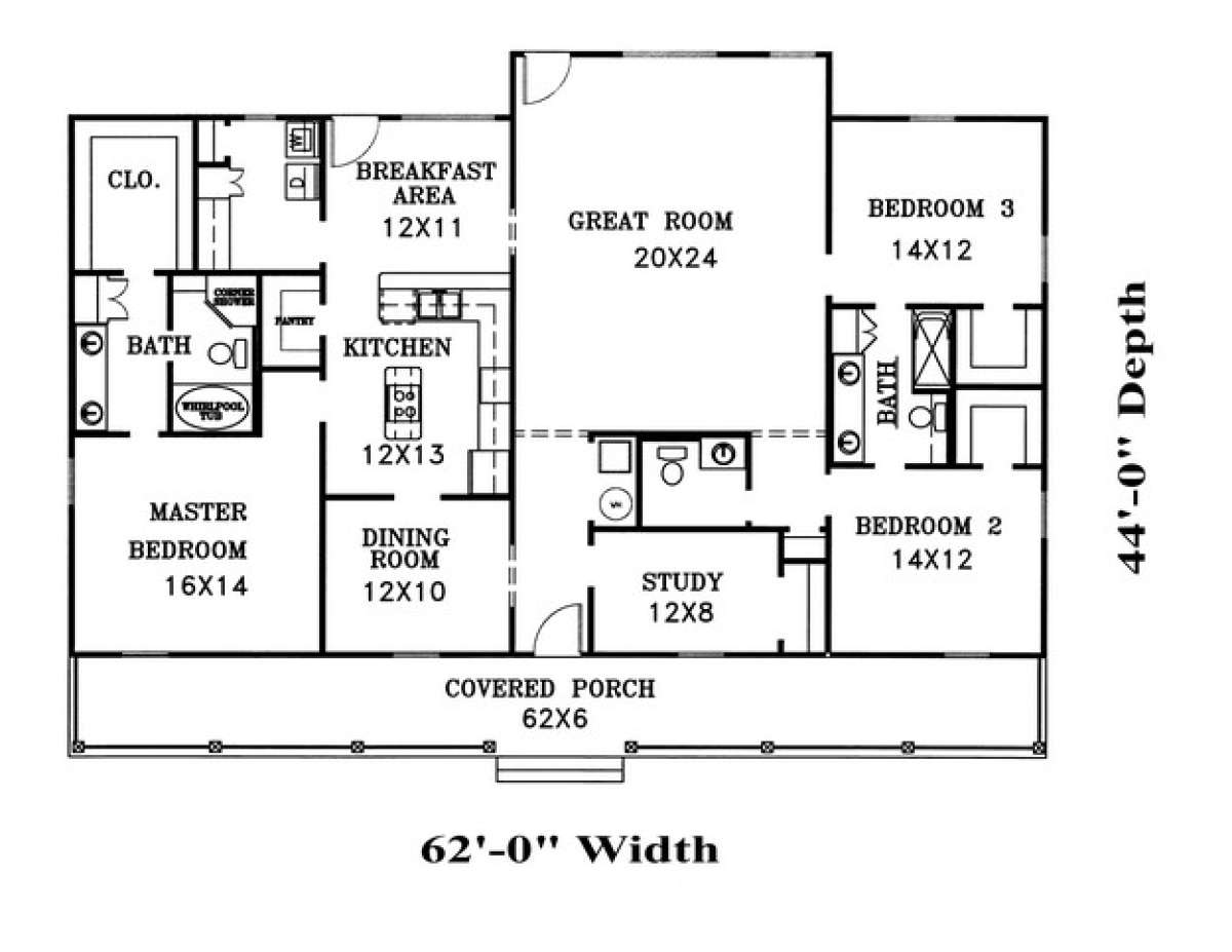 Floorplan 1 for House Plan #1776-00058