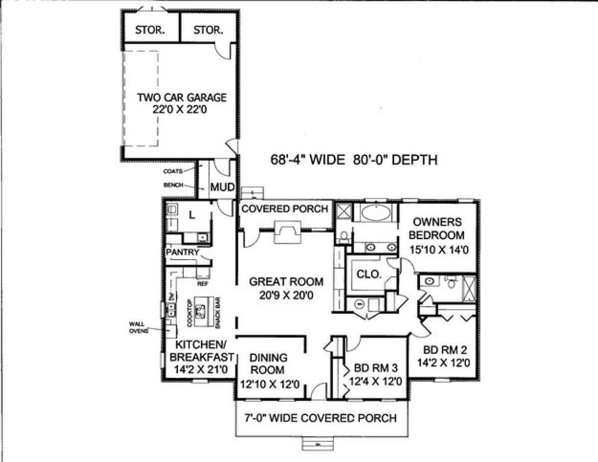 Floorplan 1 for House Plan #1776-00061