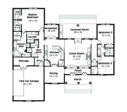 Floorplan1 for House Plan #1776-00063