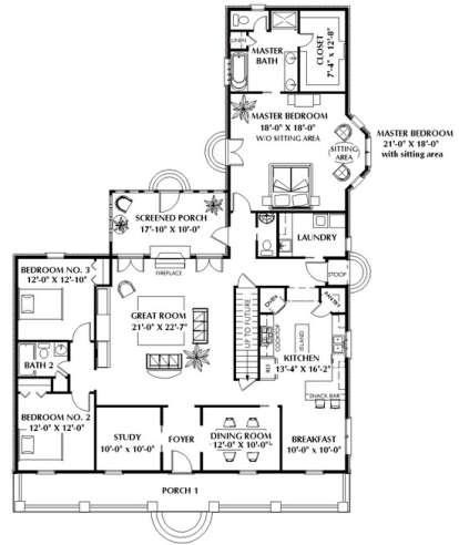 Floorplan 1 for House Plan #1776-00065