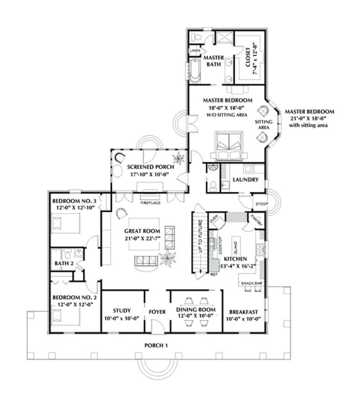 Floorplan 1 for House Plan #1776-00066