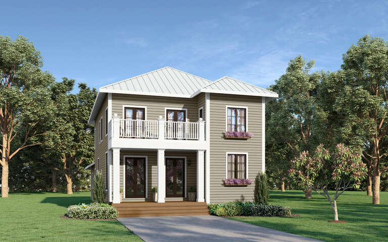 House Plan House Plan #9457 Angled Front Elevation