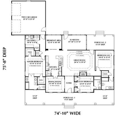 Floorplan1 for House Plan #1776-00075