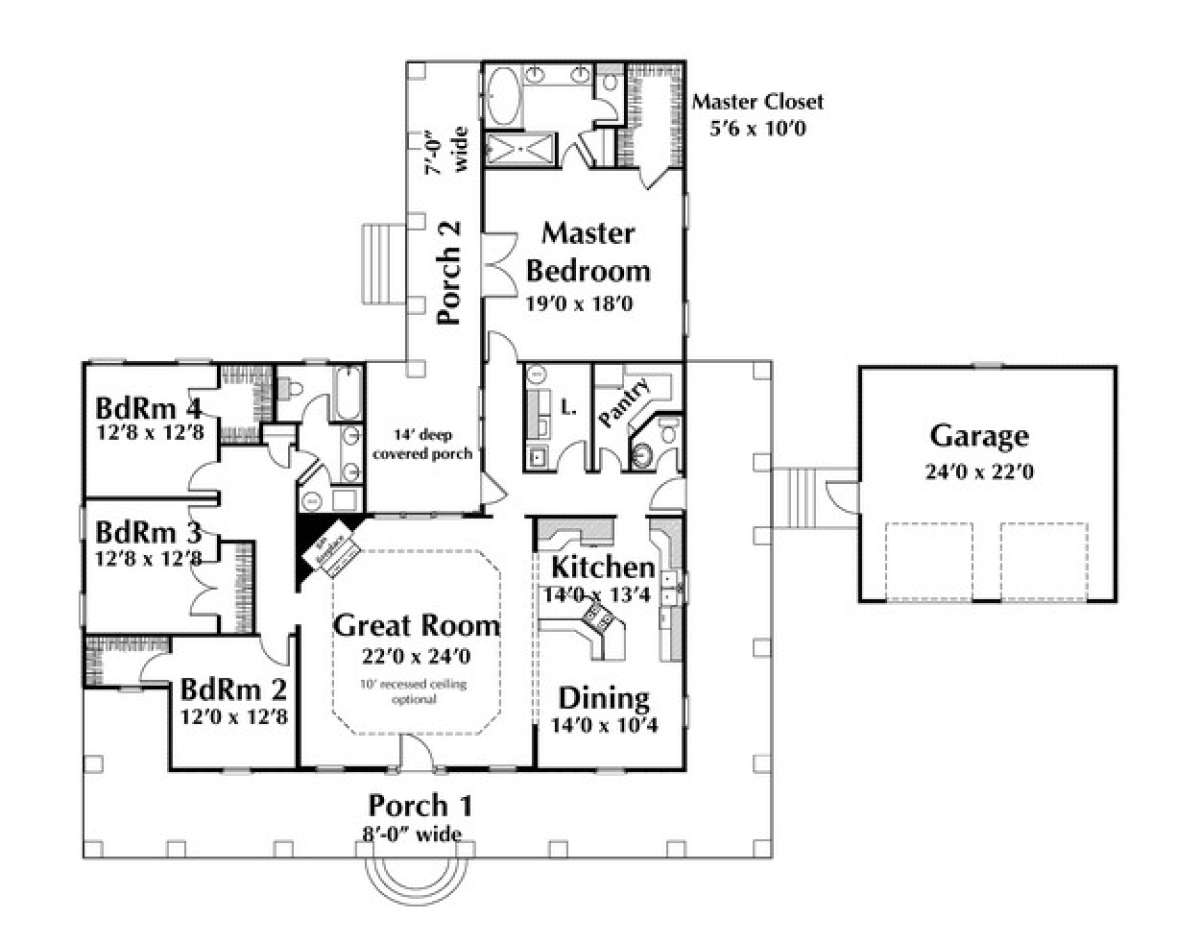 Floorplan 1 for House Plan #1776-00076