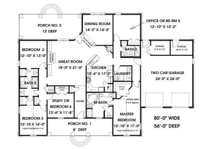 Floorplan1 for House Plan #1776-00079