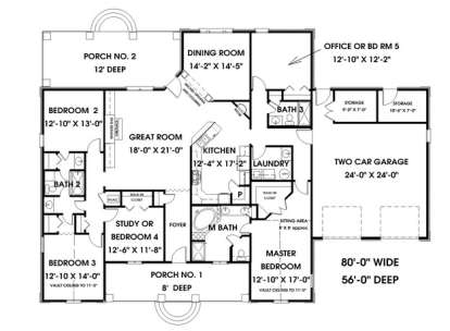 Floorplan 1 for House Plan #1776-00079