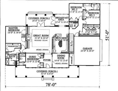 Floorplan1 for House Plan #1776-00080