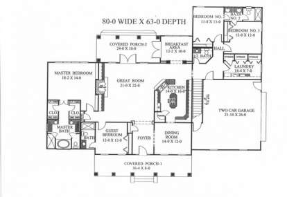 Floorplan1 for House Plan #1776-00082