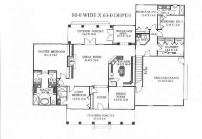 Floorplan 1 for House Plan #1776-00082