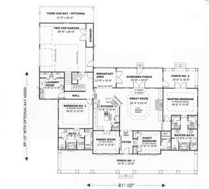 Floorplan 1 for House Plan #1776-00085