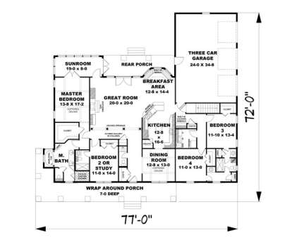 Floorplan 1 for House Plan #1776-00086
