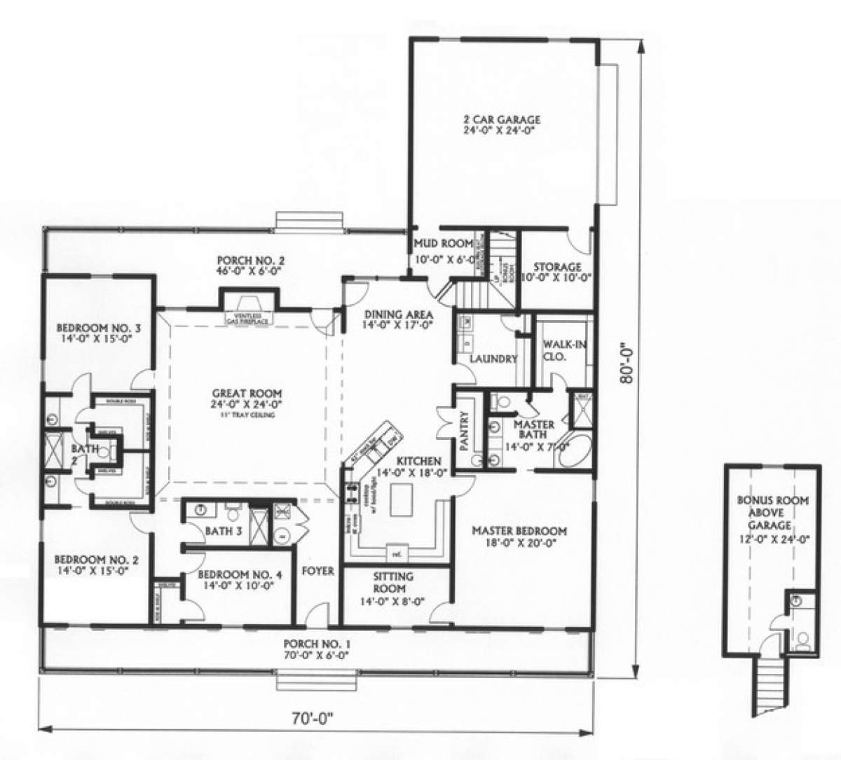 Floorplan 1 for House Plan #1776-00087