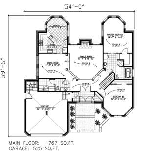 Floorplan 1 for House Plan #1785-00001