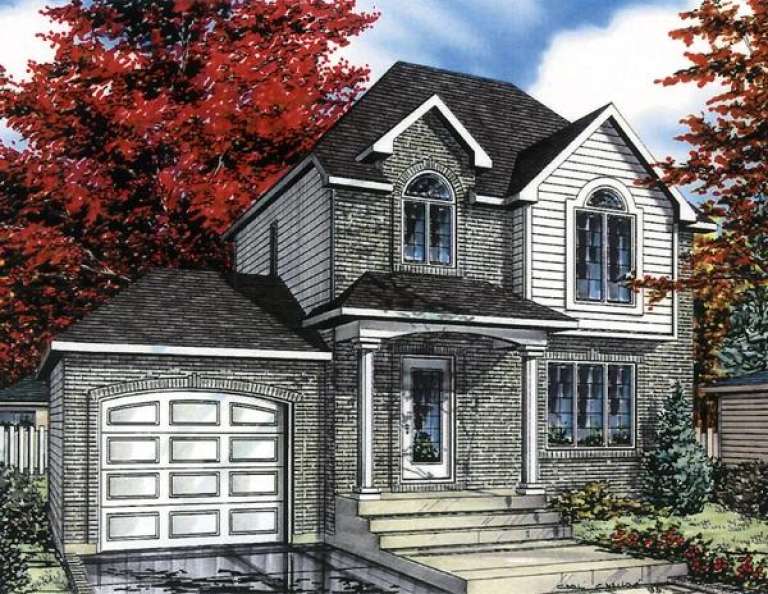 Narrow Lot House Plan #1785-00024 Elevation Photo
