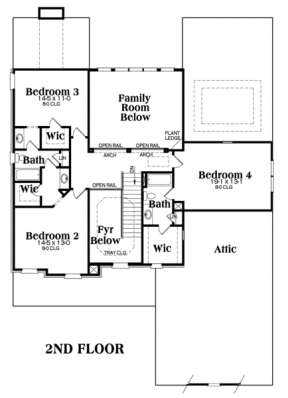 Second Floor for House Plan #009-00078