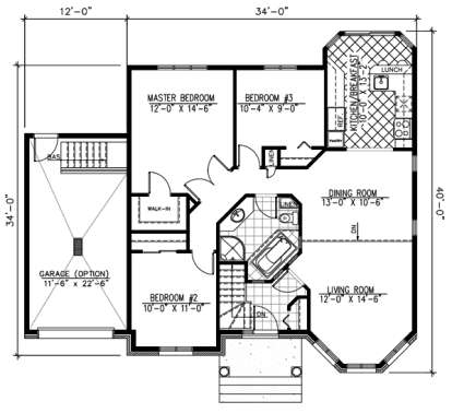 Floorplan 1 for House Plan #1785-00028