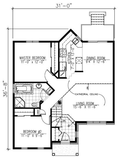 Floorplan1 for House Plan #1785-00033