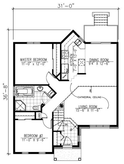 Floorplan 1 for House Plan #1785-00033