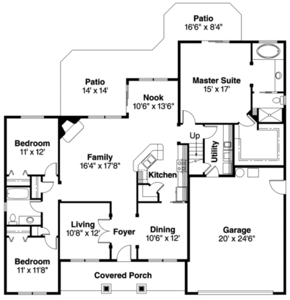 Floorplan 1 for House Plan #035-00295
