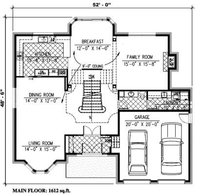 Floorplan 1 for House Plan #1785-00043