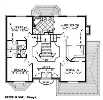Floorplan 2 for House Plan #1785-00043