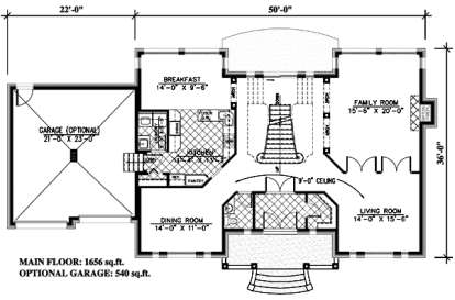 Floorplan 1 for House Plan #1785-00046