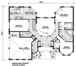 Floorplan 1 for House Plan #1785-00048