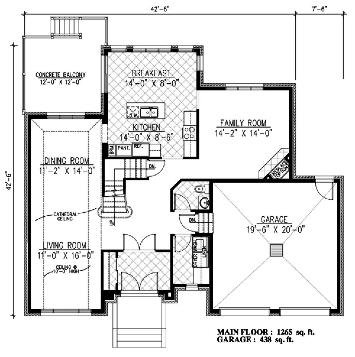 Floorplan 1 for House Plan #1785-00051