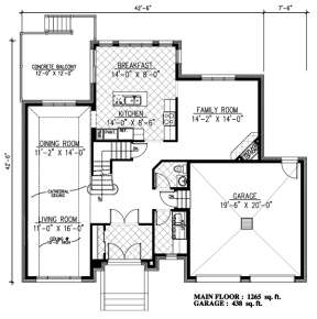 Floorplan 1 for House Plan #1785-00051
