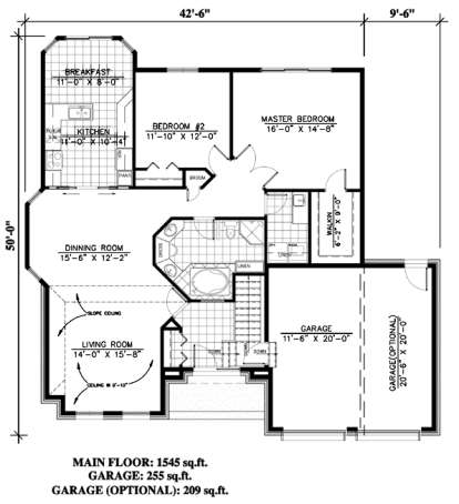 Floorplan1 for House Plan #1785-00060