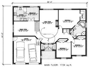 Floorplan 1 for House Plan #1785-00067