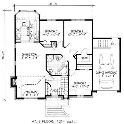 Floorplan 1 for House Plan #1785-00072