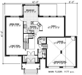 Floorplan 1 for House Plan #1785-00076