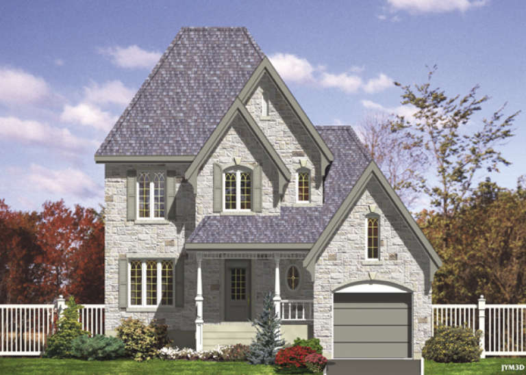 Narrow Lot House Plan #1785-00082 Elevation Photo