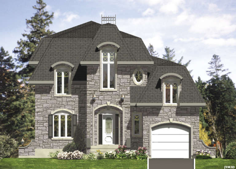 Narrow Lot House Plan #1785-00085 Elevation Photo