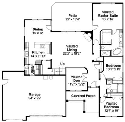 Floorplan 1 for House Plan #035-00297