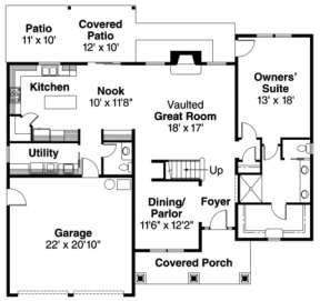 Floorplan 1 for House Plan #035-00298