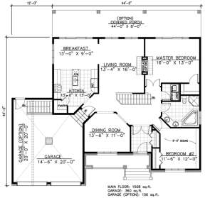 Floorplan 1 for House Plan #1785-00101