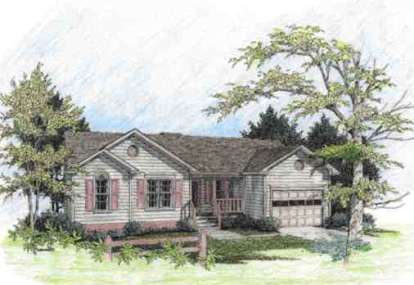 3 Bed, 2 Bath, 997 Square Foot House Plan - #036-00004