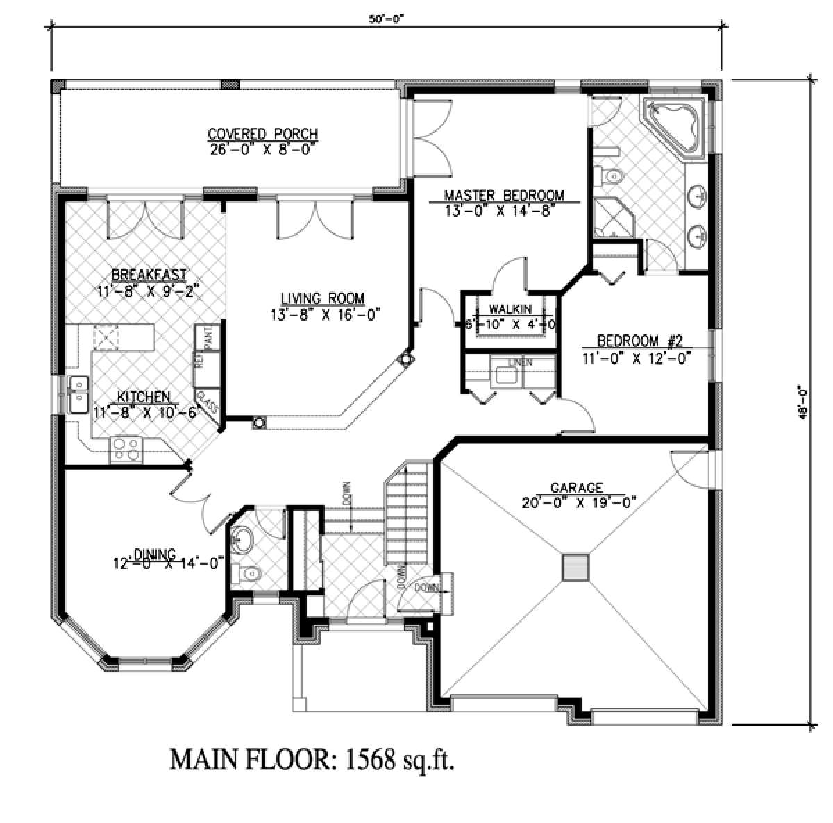 Floorplan 1 for House Plan #1785-00110