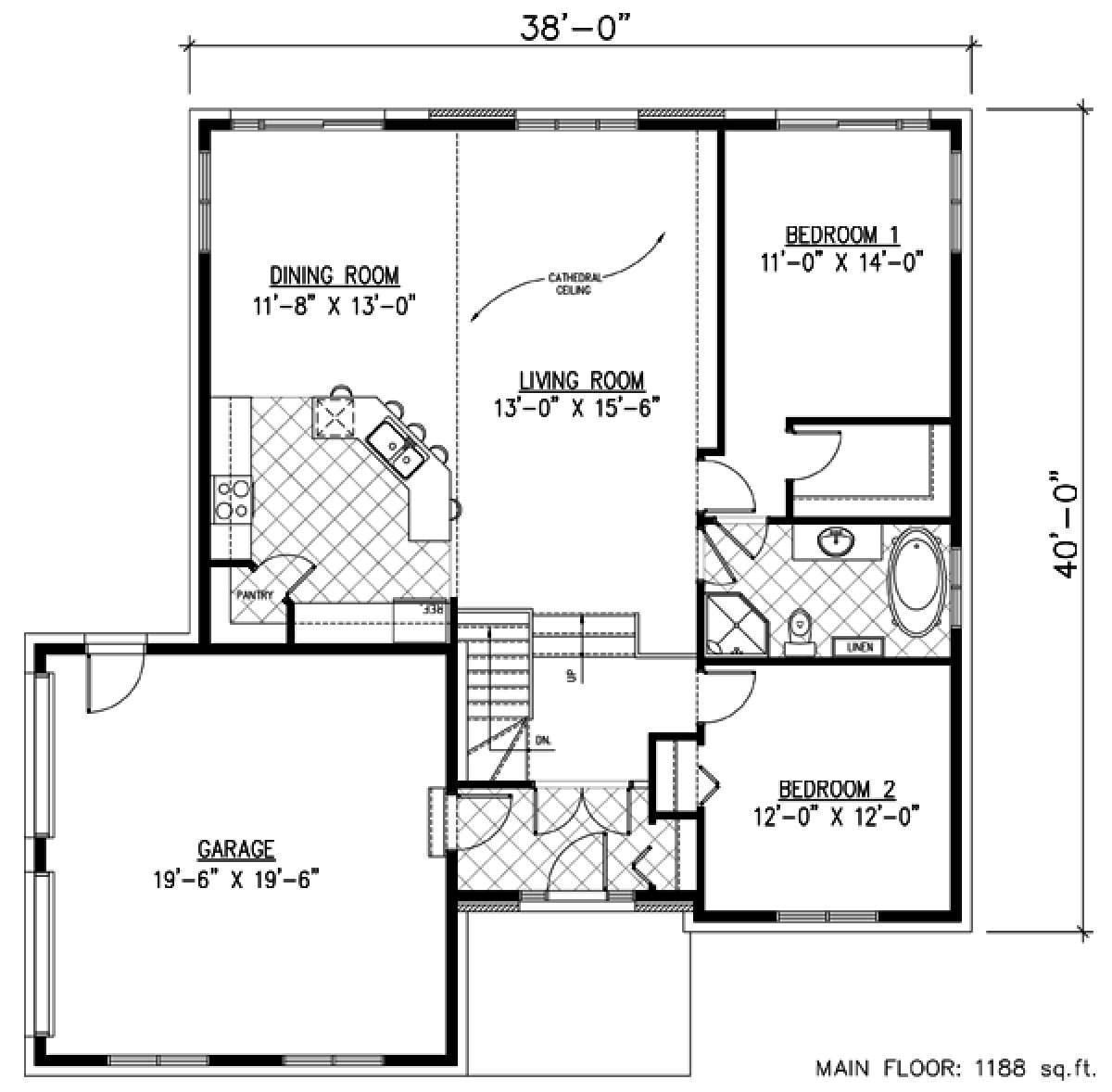 Floorplan 1 for House Plan #1785-00115